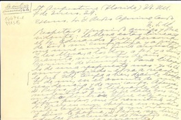 [Carta] 1939 ene. 7, St. Agustine, Florida, EE.UU. [al] Excmo. D. Pedro Aguirre Cerda