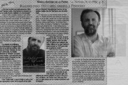 Razones para una carta abierta a Pinochet  [artículo] Andrés Lagos.