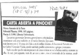 Carta abierta a Pinochet  [artículo] Daniel Noemi.