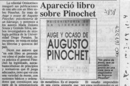 Apareció libro sobre Pinochet  [artículo].