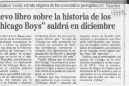Nuevo libro sobre la historia de los "Chicago boys" saldrá en diciembre  [artículo] Juan Araya.