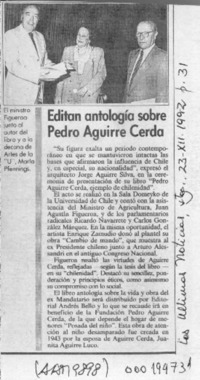Editan antología sobre Pedro Aguirre Cerda  [artículo].