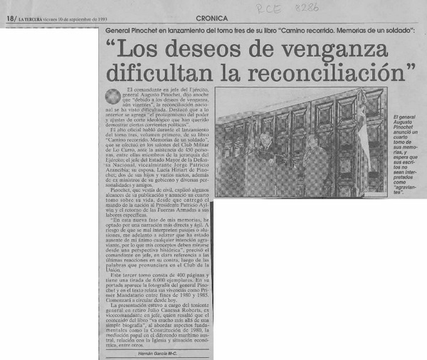 "Los Deseos de venganza dificultan la reconciliación"  [artículo].