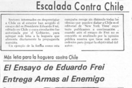 El ensayo de Eduardo Frei entrega armas al enemigo.