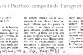 La Guerra del Pacífico, campaña de Tarapacá.