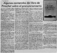 Algunos contenidos del libro de Pinochet sobre el pronunciamiento.