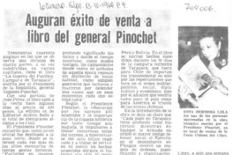 Auguran éxito de venta a libro del general Pinochet.