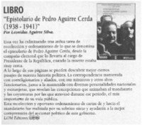 "Epistolario de Pedro Aguirre Cerda (1938-1941)".