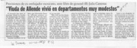 "Viuda de Allende viviío en departamentos muy modestos"  [artículo].