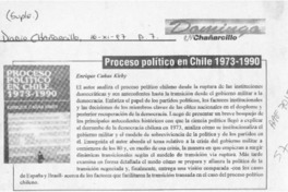 Proceso político en Chile 1973-1990  [artículo].
