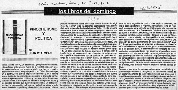 Pinochetismo y política  [artículo].