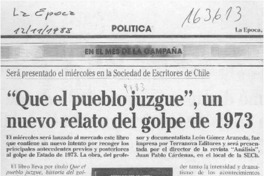 "Que el pueblo juzgue", un nuevo relato del golpe de 1973  [artículo].