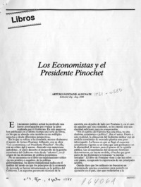 Los economistas y el Presidente Pinochet  [artículo] Jorge Wahl Silva.