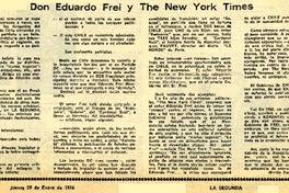 Don Eduardo Frei y The New York Times  [artículo] Martín Partarrieu