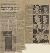 Pinochet en el prisma de partidarios y adversarios  [artículo] Rosa Zamora C.