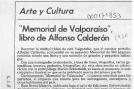 "Memorial de Valparaíso", libro de Alfonso Calderón  [artículo] Sara Vial.