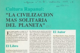 "La Civilización más solitaria del planeta"  [artículo].